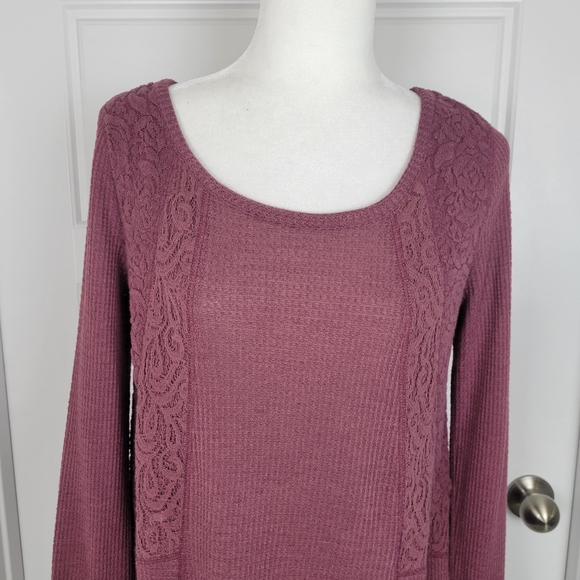 Anthropologie E by Eloise waffle knit and lace tunic/dress size Medium - Picture 3 of 8